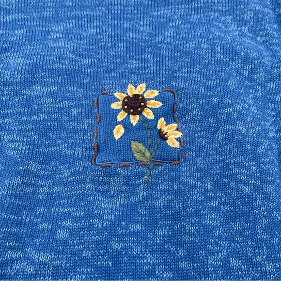 VTG Christopher & Banks Sunflower Embroidered Sweater Knit Women’s Size 1X - Picture 7 of 14